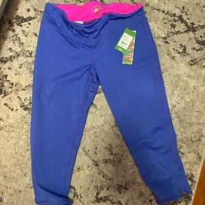 Lilly Pulitzer Blue Leggings with Pink Waistband